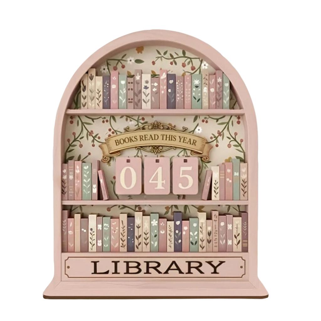 Wooden Bookshelf Display with Reading Counter Decorative Shelf Single Layer 0 5cm Thick Book Holder for Home Office Library