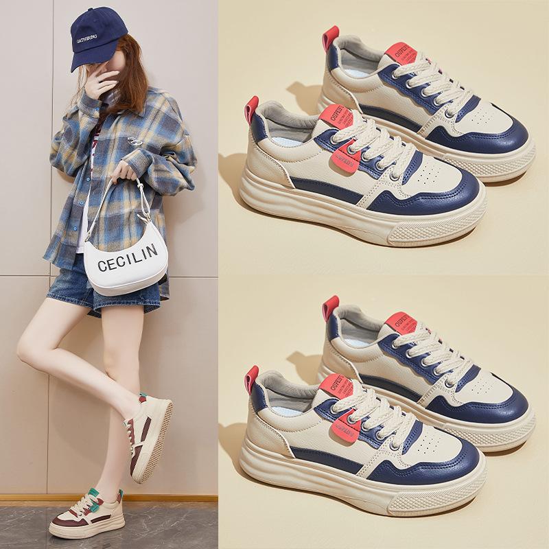 Spring New Ins Female Student Platform Heightening Sports Board Shoes Casual Shoes XF