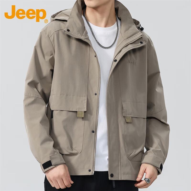 JEEP Men's Hooded Casual Loose Fit Jacket