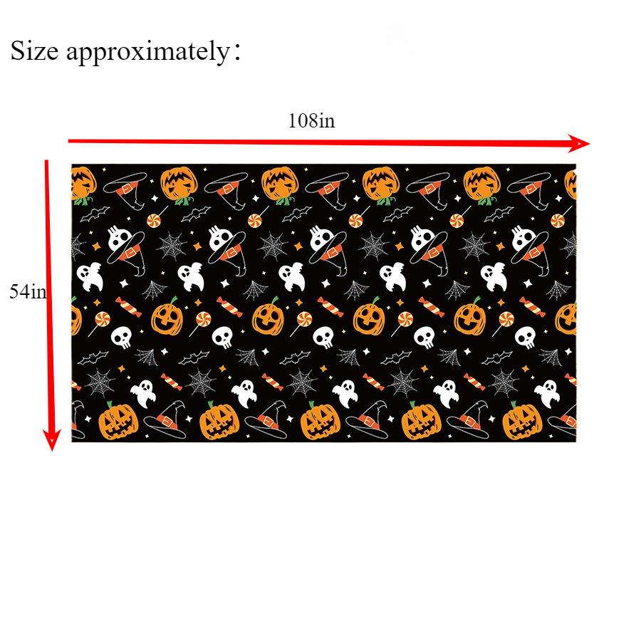 6PCS Holiday Disposable Halloween Tablecloth Halloween Themed Pumpkin Tablecloth Party Atmosphere Decoration Durable Supplies 1pc