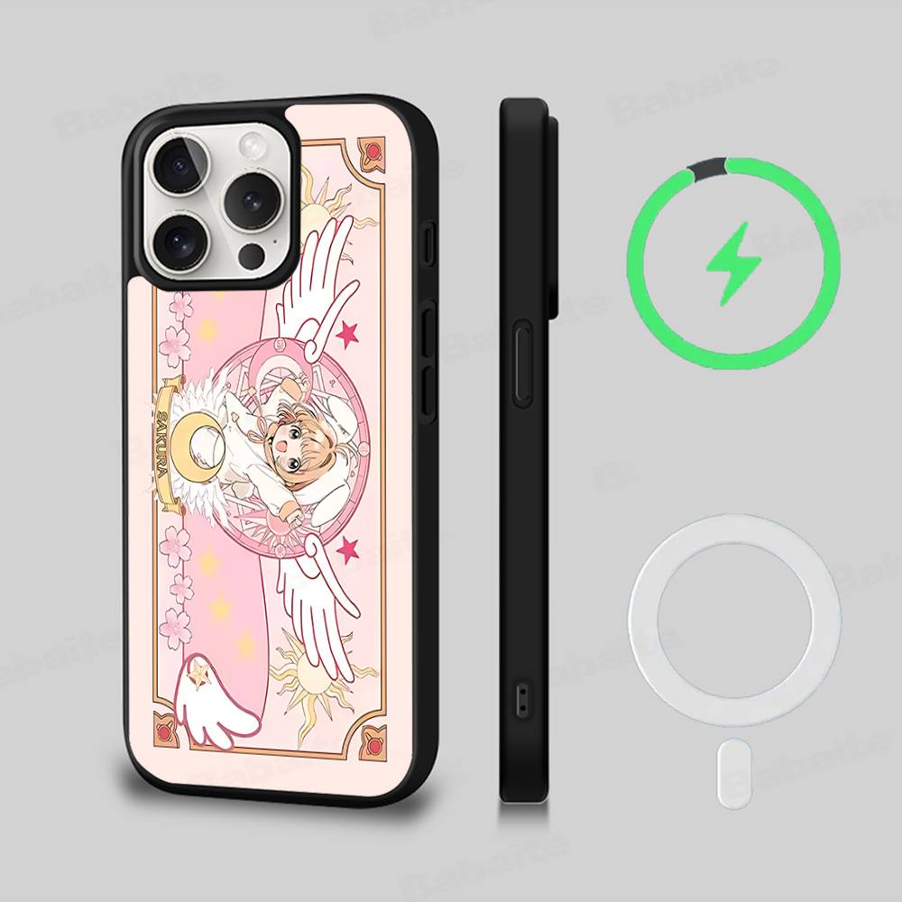 

C-Cardcaptor Sakura Magnetic Matte Phone Case For iPhone 16 17 15 14 13 12 11 For Magsafe Wireless Charge Cover iPhone 17 Pro