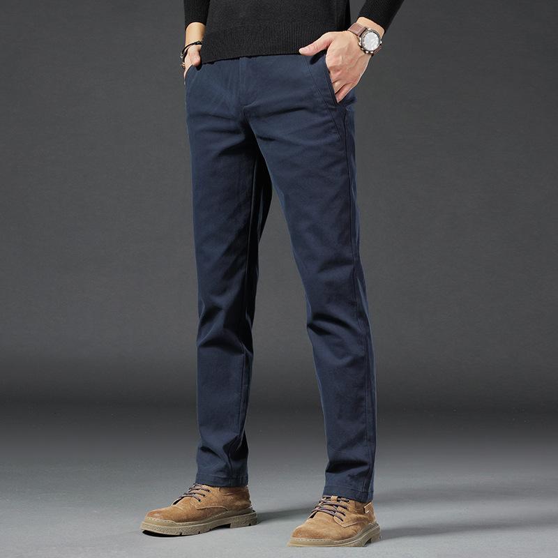 Herbst- und Winter Herren Plüsch Dick/Normal High-End Freizeithose Slim Fit Gerades Bein Business Elastisch Vielseitig Lange Hose für Herren