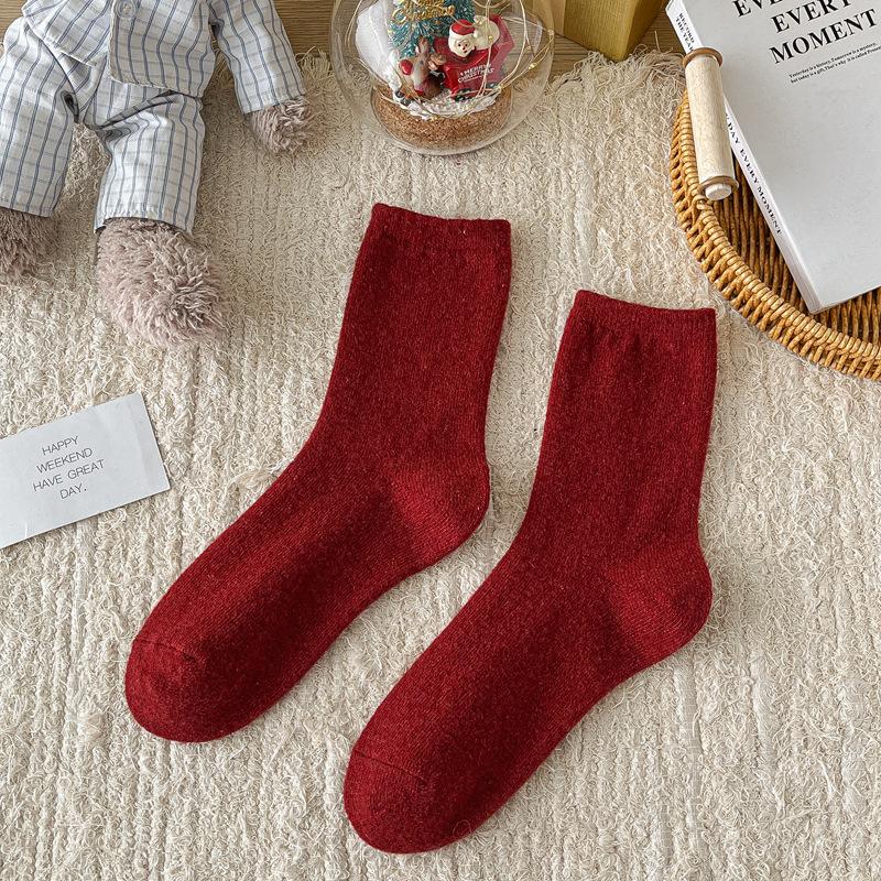 10Pair Red Socks Birthday Year Women S Year Of The Snake New Year S Socks Angola Red Couple Socks Wool Socks Christmas Stacking Socks One size fits all