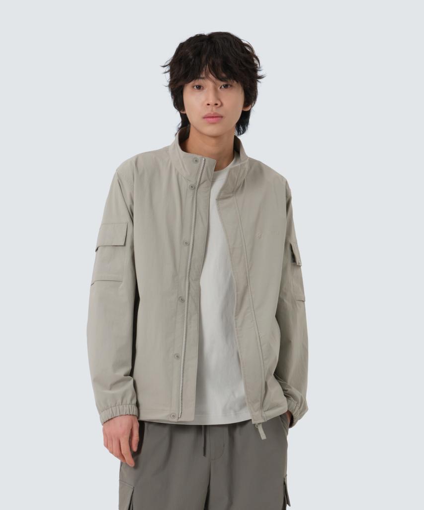 Snowpeak Apparel Root Stand Neck Windbreaker (S25Fmrwb68) Beige Gray