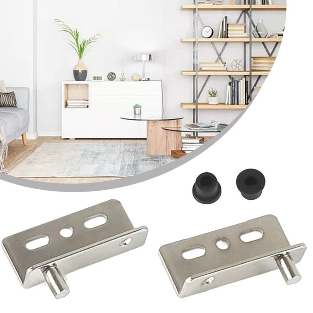 2pcs Stainless Steel Concealed Shaft Multifunction Upper Lower Hinge Clips  Furniture