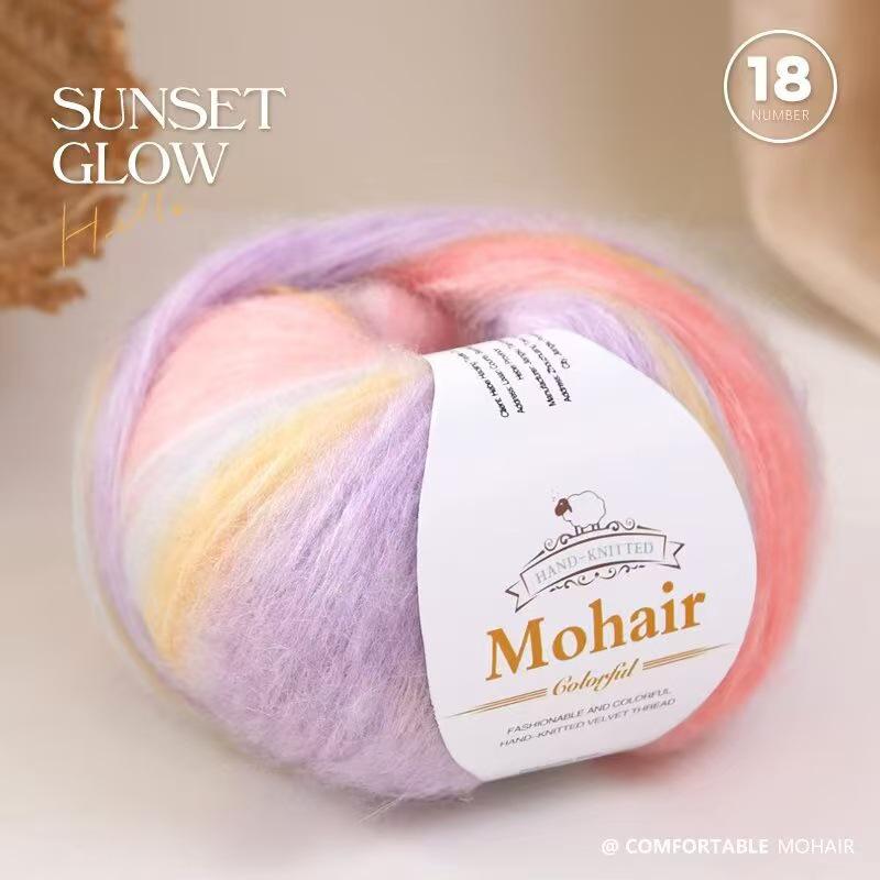 Silk Mohair Gradient Yarn for Hand-Knitted Shawls and Sweaters
