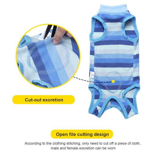 Yousheng Dog Weaning Suit Stripes Pattern Wound Recovery Elastic Pet Surgery Recovery Suit Pet Supplies