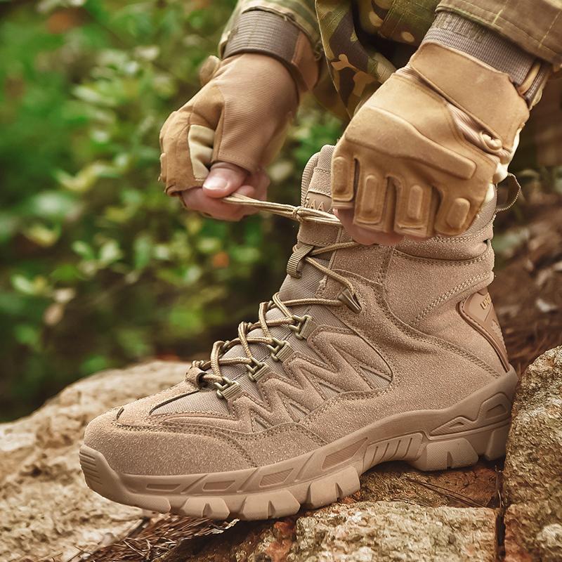 Tactical Combat Boots Men Desert Boots Outdoor Hiking Boots Ankle Shoes For Men Work Safty Shoes