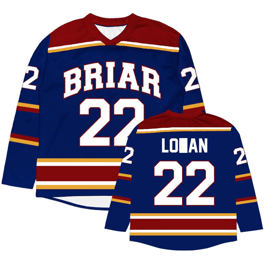 

Unisex Streetwear Off Campus Briar University Hockey Jersey Graham 44 22 DI LAURENTIS 66 Tucker46 T-shirt Loose Long Sleeve Tees XXS