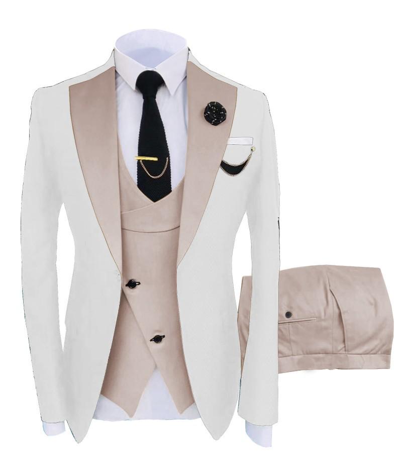 2025 European & American Men's Three-Piece Suit Set - Business, Banquet, or Groomsmen Attire