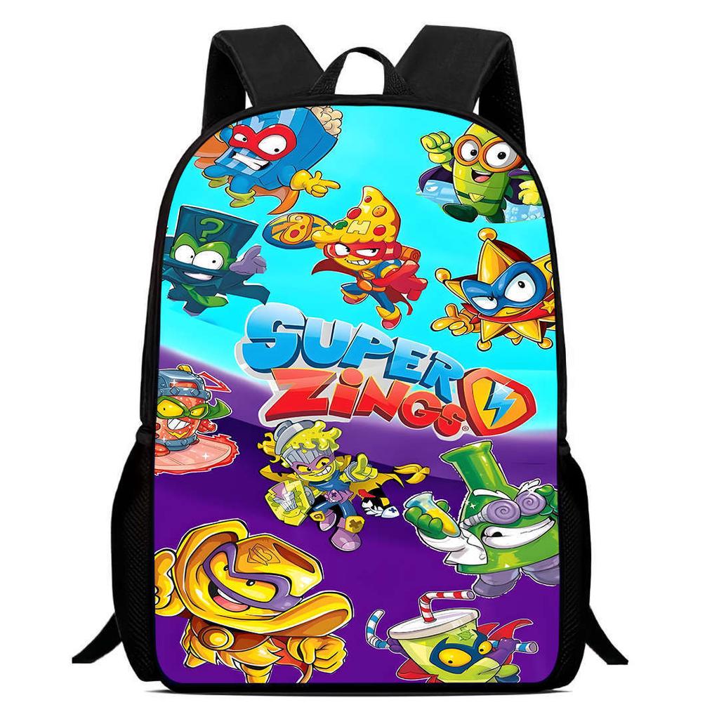 Printed Super Zings School Bag, Elementary School Cartoon Backpack 12th Grade