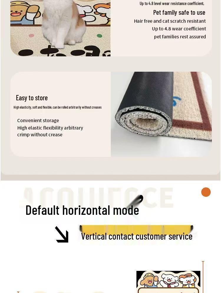 Cute Cartoon PVC Doormat: Non-slip, Dirt-resistant, Cuttable Foot Mat for Home Entrance