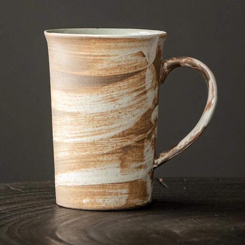 High Capacity Personalized Mug Retro Japanese-style Household Use Coffe Ceramic Cup Espresso Cups Teaware Cafes Drinkware Coffee