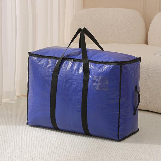 Velká úložná taška na quilt Průhledný úložný box s víkem Zesílená ucha Vodotěsný Skládací Stěhovací úložné tašky Tašky pro balení oblečení Lůžkovin