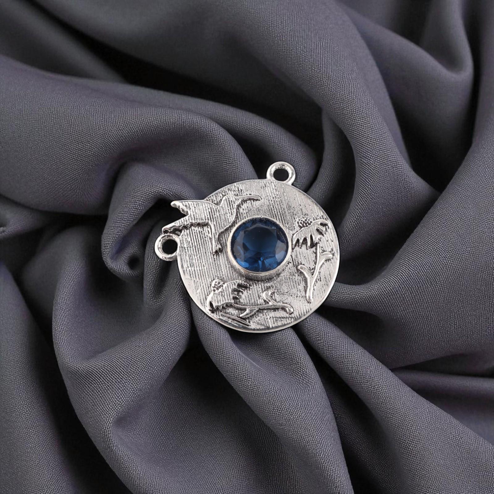 

London Blue Topaz Gemstone 925 Sterling Silver Jewelry Handcrafted Pendant 0.92 CP-34-8