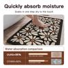 Tapete de Banho de Linho Antiderrapante Estampa Margarida - Tapete de Banheiro Absorvente de Secagem Rápida com Base de Borracha, Lavável à Máquina e Design Respirável