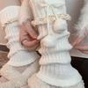 Lolitas Beinstulpen Gestrickte Beinstulpe Süße Weite Bündchen Knöchel Haufen Socken Schülerinnen Fußbedeckung Spitze Rüschen Beinsocken