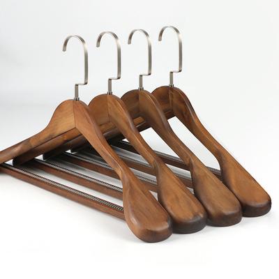 Coat Hanger No Deformation For Suit Wide Shoulder Solid Wood Anti Slip Anti Deformation High-End Household Clothes Shelf Wooden