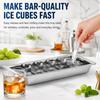 6/18 Cavity Quick Freezing Stainless Steel Ice Tray Lever Release Metal Cube Maker Mold Reusable Box For Cocktail Drinks
