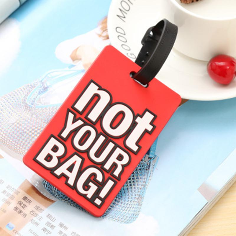 Novelty Strong Luggage Tag Silicone Letter Suitcase Name Address ID Tag Holiday