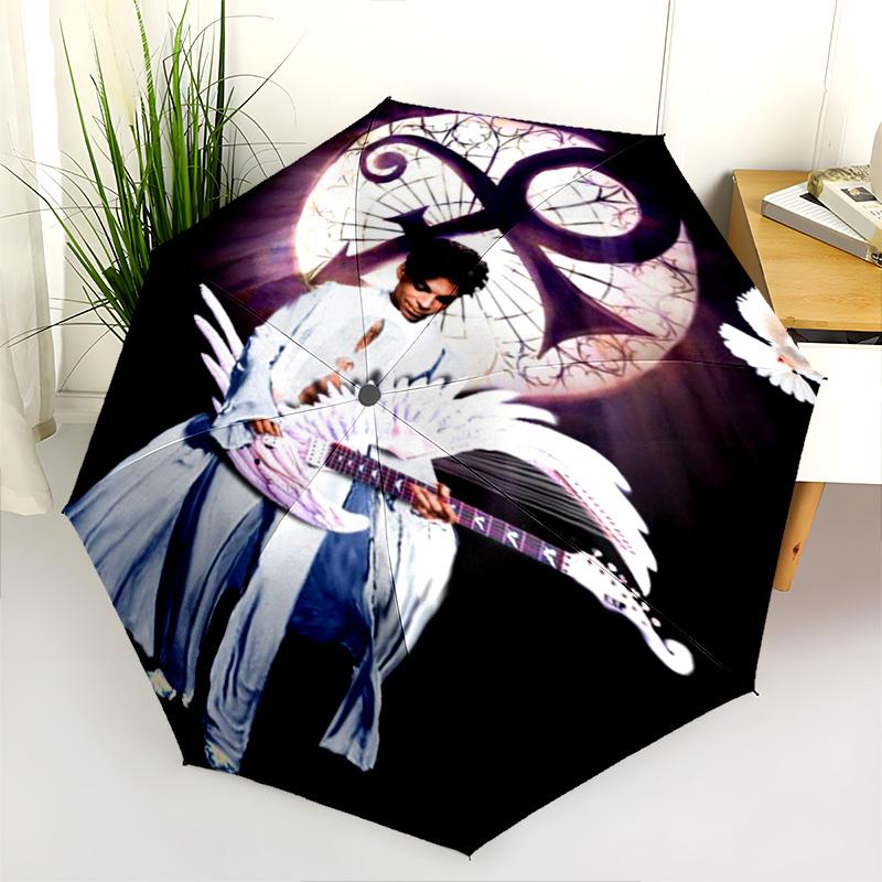 Mystic Guitar Moon Dove Folding Umbrella Portable 8 Paraphenoid Bones Gift Travel Umbrella Sun Umbrella