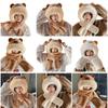 Furry Cartoon Capybara Hat with Scarf Gloves Set Thicken Furry Hat Oversized Headgear Hat for Winter Commute