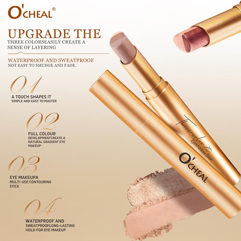3 Farben Verlauf Lidschattenstift Matt Schimmer Faul Wasserdicht Augen Make-up Stift