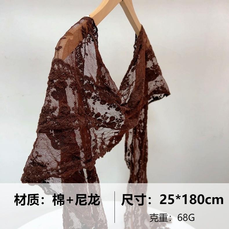 Silk Scarf Women'S Mulberry Silk Solid Color Versatile Summer Scarf Thin Sunscreen Outer Shawl Yarn Brown