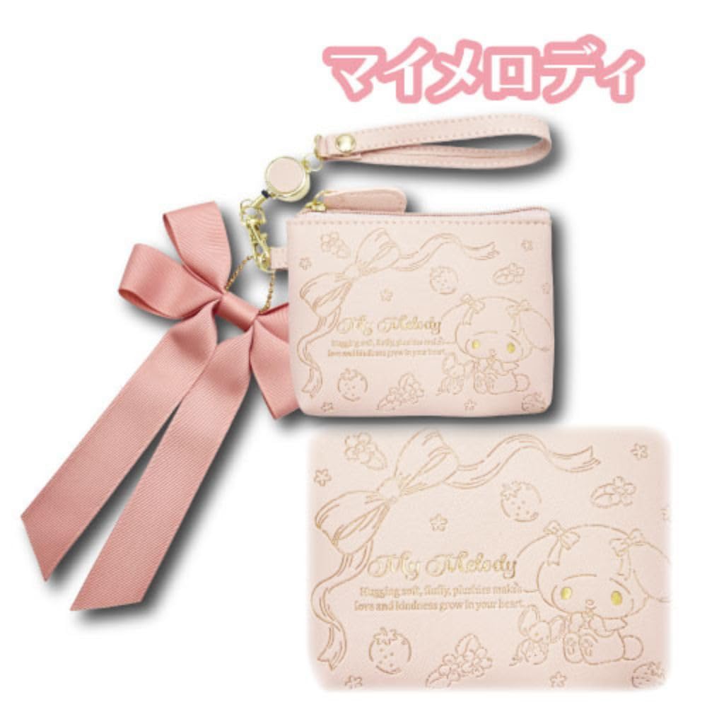 Hatayama Shoji Sanrio Reel Pass Pouch Girly My Melody Approx. H8.5 X W13 X D2cm 34202869