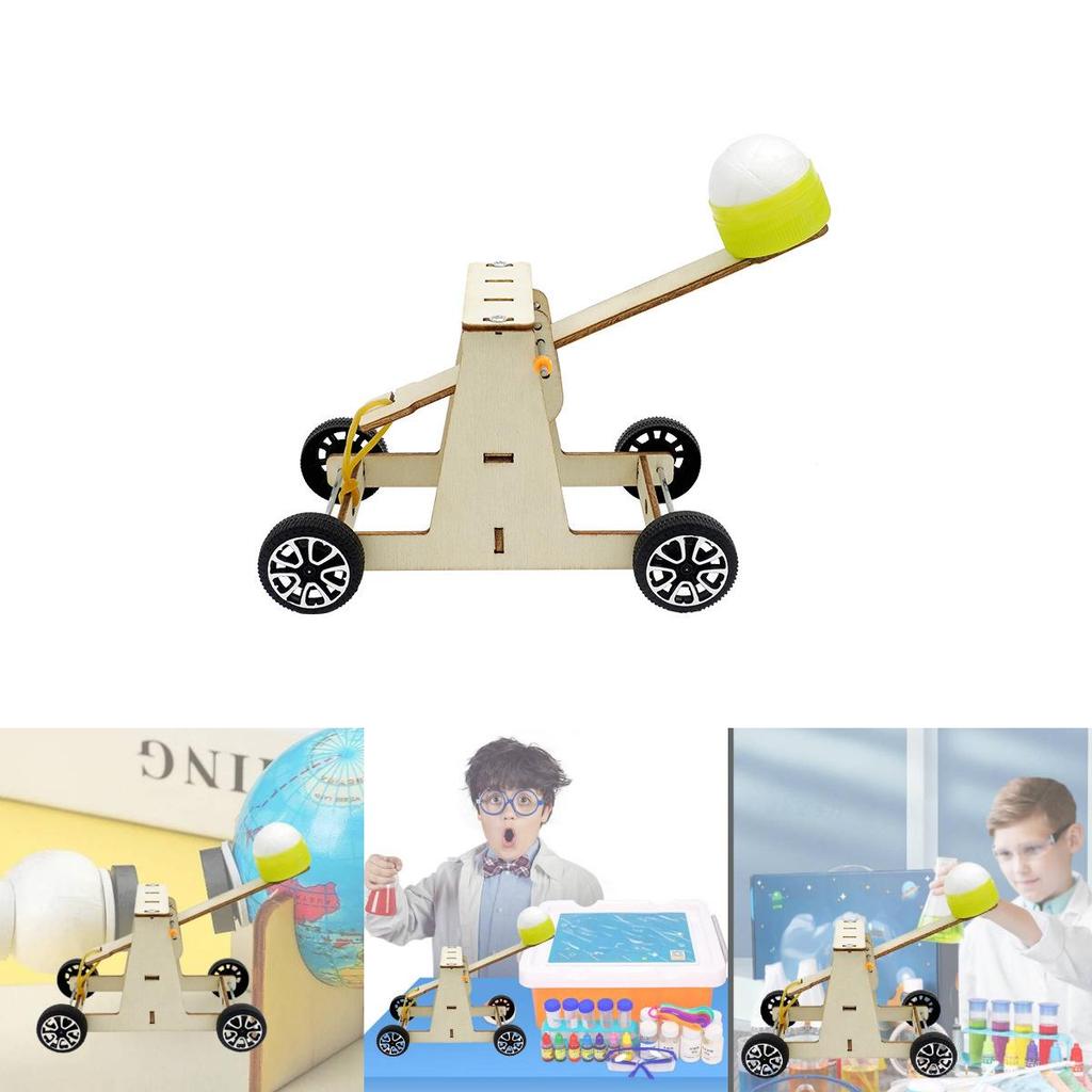 Katapult aus Holz zum Selberbauen – Wissenschaftliches Experimentiermodell – Spielzeug für Kindergartenkinder – Pädagogisches, handgefertigtes Bastelprojekt