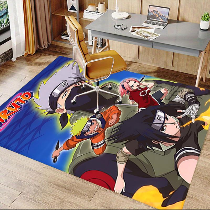 1pc Naruto Adventure Begins Carpet for Playroom Bedroom Living Room Sofa Home Decor,kids Game Area Rug Non-slip Floor Mat Y723119