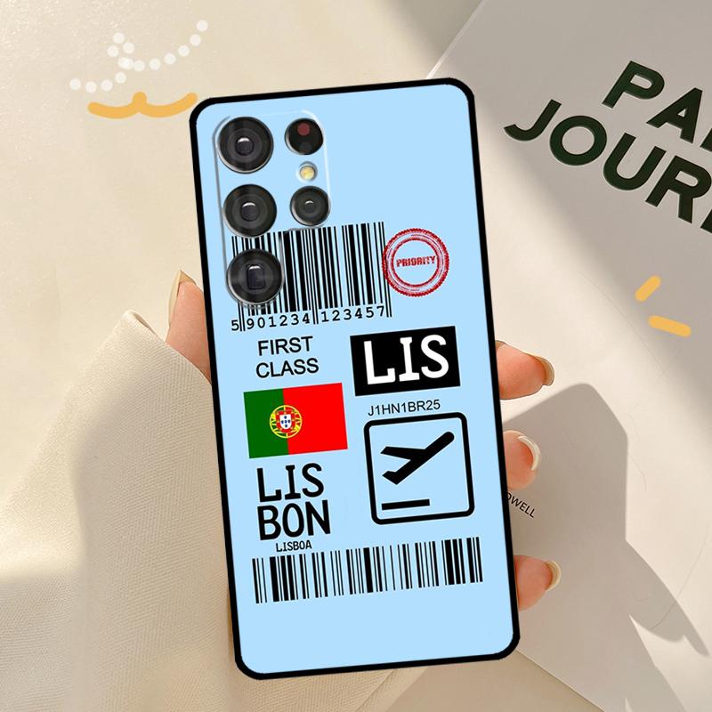 Portugal Passport Print Phone Case For Samsung Galaxy S23 S20 FE S21 Ultra S22 Plus Note 10 20 S8 S9 S10 Plus Cover