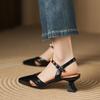 Fashion Fashion Hollow Out Women Pumps Genuine Leather Simple Ladies Shoes Summer Solid Color Casual Shoes Big Size 34-42 Women Sandals