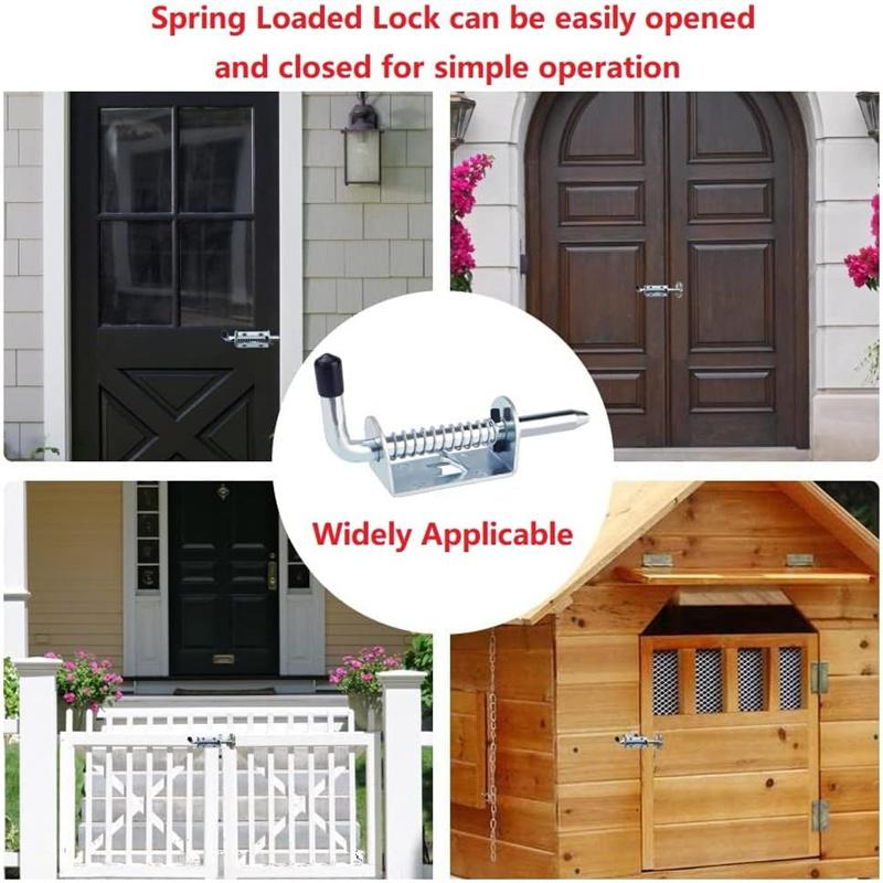 1 ks Posuvný závorový zámek Nerezový Pružinový Západkový Kolík Silný Zámek Dveří pro Dveře Zadní Dveře Přívěsy