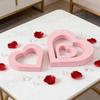 3 Pcs Day Romantic Heart Shape Sign Wooden Heart Centerpiece Valentine's for Table Fireplace Party Decor