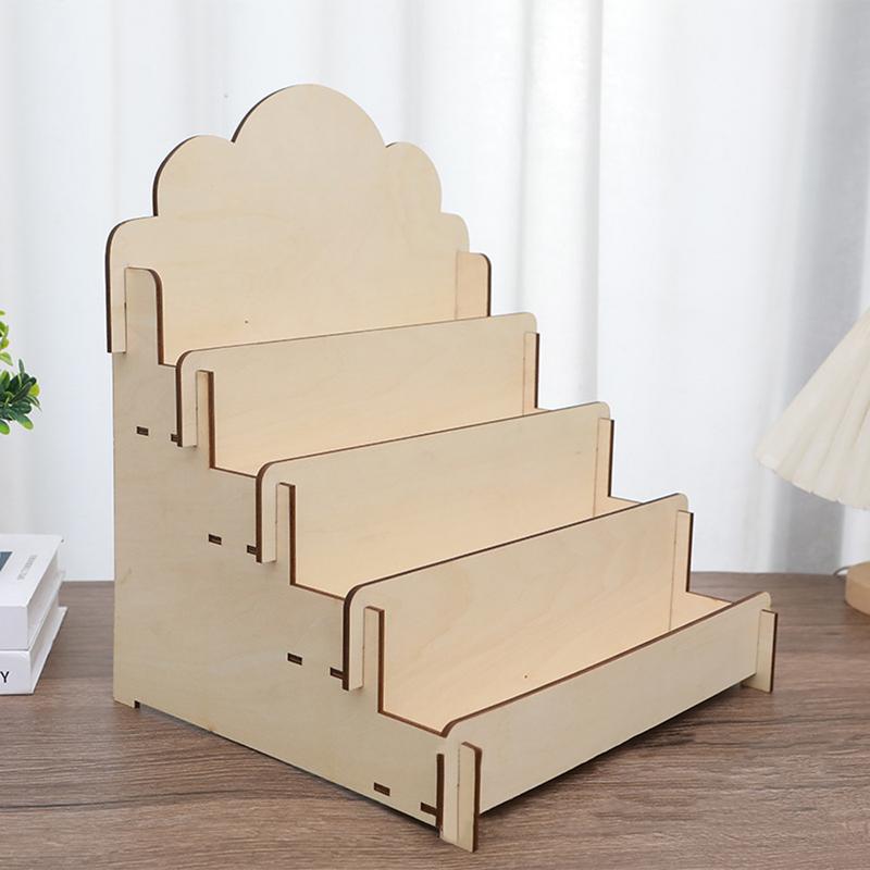 4 Tier Sturdy Wood Display Stand Sticker Display Stand Greeting  Card Display Rack Removable Card Organizer Rack for Postcard