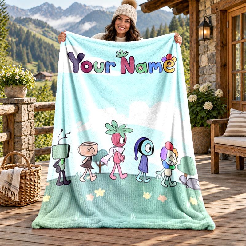 Lumea Dandys Pătură din Flanel cu Nume Personalizat Pătură Moale Caldă de Pluș Pătură Aruncată Cadou Personalizat pentru Familie Prieteni
