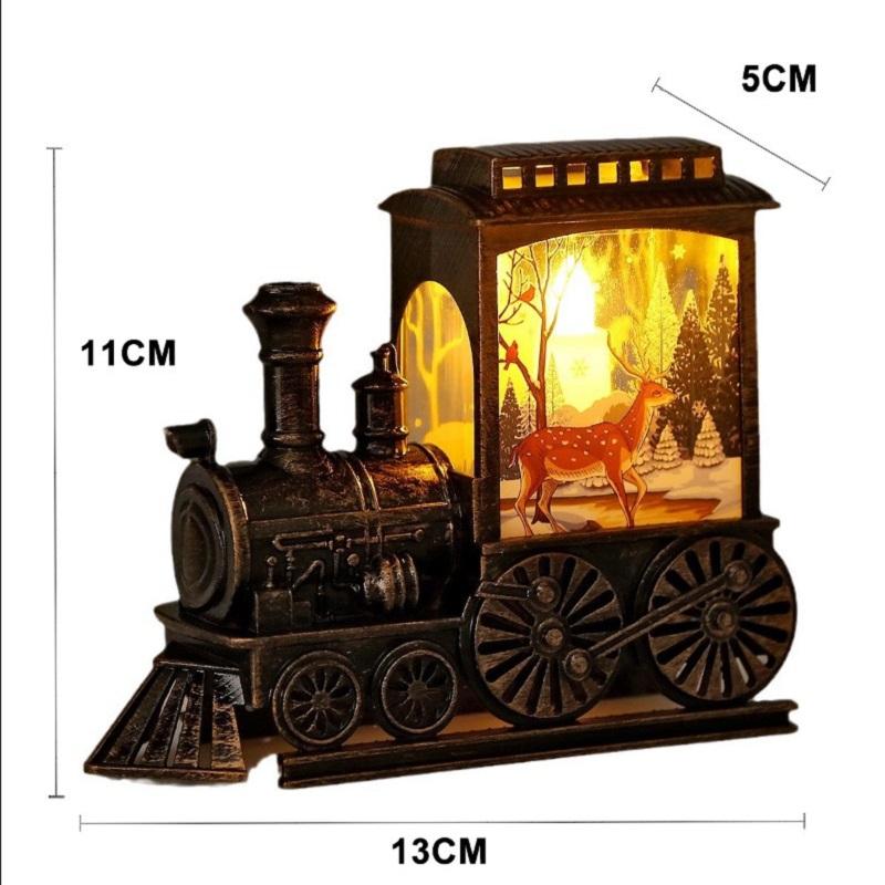 Lumini de noapte cu LED-uri Lampă de noapte portabilă de epocă pentru trenuri, alimentate cu baterii, felinare suspendate în aer liber, decorare pentru petrecerea festivă de Crăciun