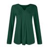 Women's Fashion Casual Long Sleeve Shirt Color V Neck Up Tops