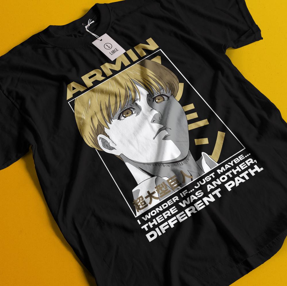 

Футболка Атака Титанов Армин Футболка Леви Футболка АОТ Эрвин Ханге Эрен Микаса Футболка 2XL