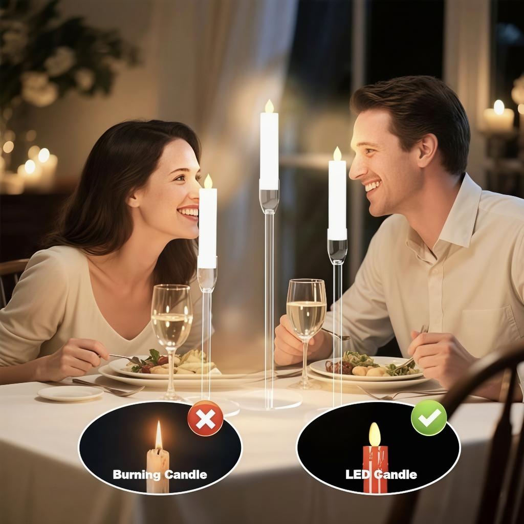 Moderne Klare Acryl-LED-Kerzenständer Hohe Transparente Kerzenhalter für Romantische Party Hochzeitsgeschenk Abendessen Hausdekoration