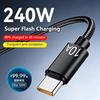 240W Cable Super Fast Charging Cable Braided Charge Cable Highspeed Data Transfer Cable A To C Quick Charging Cable For Phone