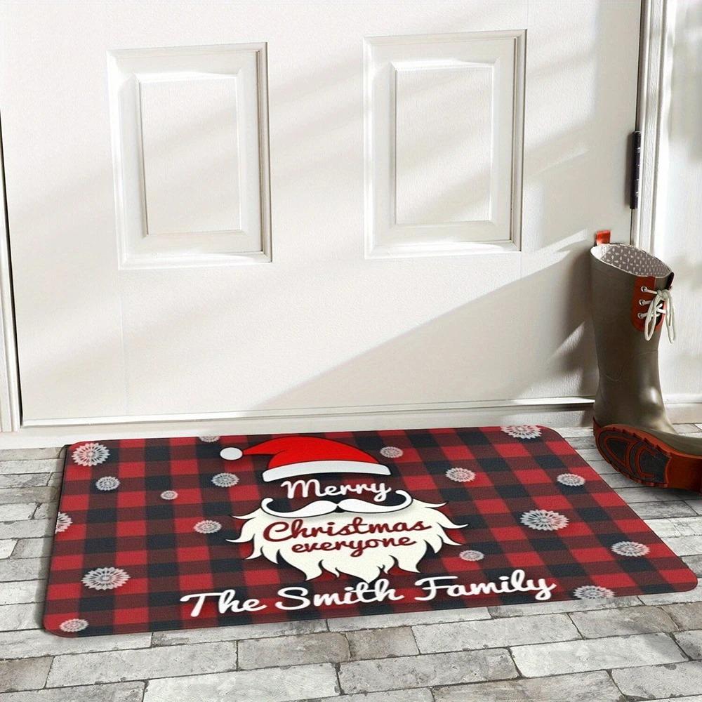 1pc Christmas Snowmen Doormat Decor , Holiday Indoor and Outdoor Rear Front Door Welcome Mat Winter Door Mat.