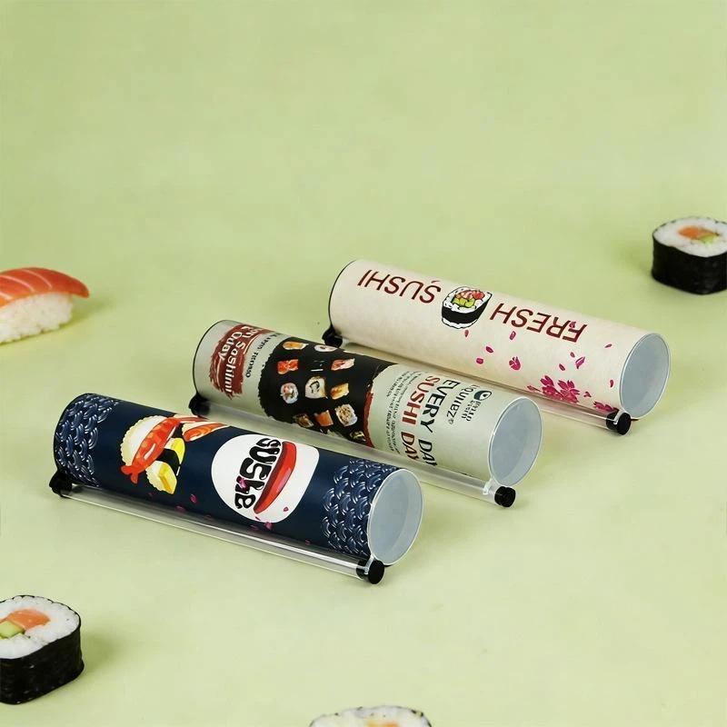 1Pcs Food Grade Sushi Mold Cone Push Up Paper Bucket Package Paper Box Round Sushi Push Box Wich Sauce Straw Bento Accessories