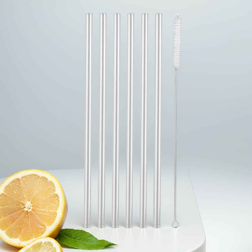 6Pcs Replacement Straw with Straw Cleaner Clear Straw Transparent Straw for Stanley 20/30/40oz Accessories