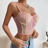 Women Summer Floral Lace Sexy Camisole Fashion Slim Bodycon Basic Suspender Tops Party Ins Streetwear Retro Mesh Camis