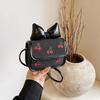 Children Bow Cherry Fruit Pattern Mini Purse With Embroidery Key Girls Holder