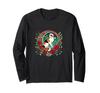 Weihnachten Calico Katze Weihnachtsmannmütze Illustration Jugendstil Langarm-T-Shirt