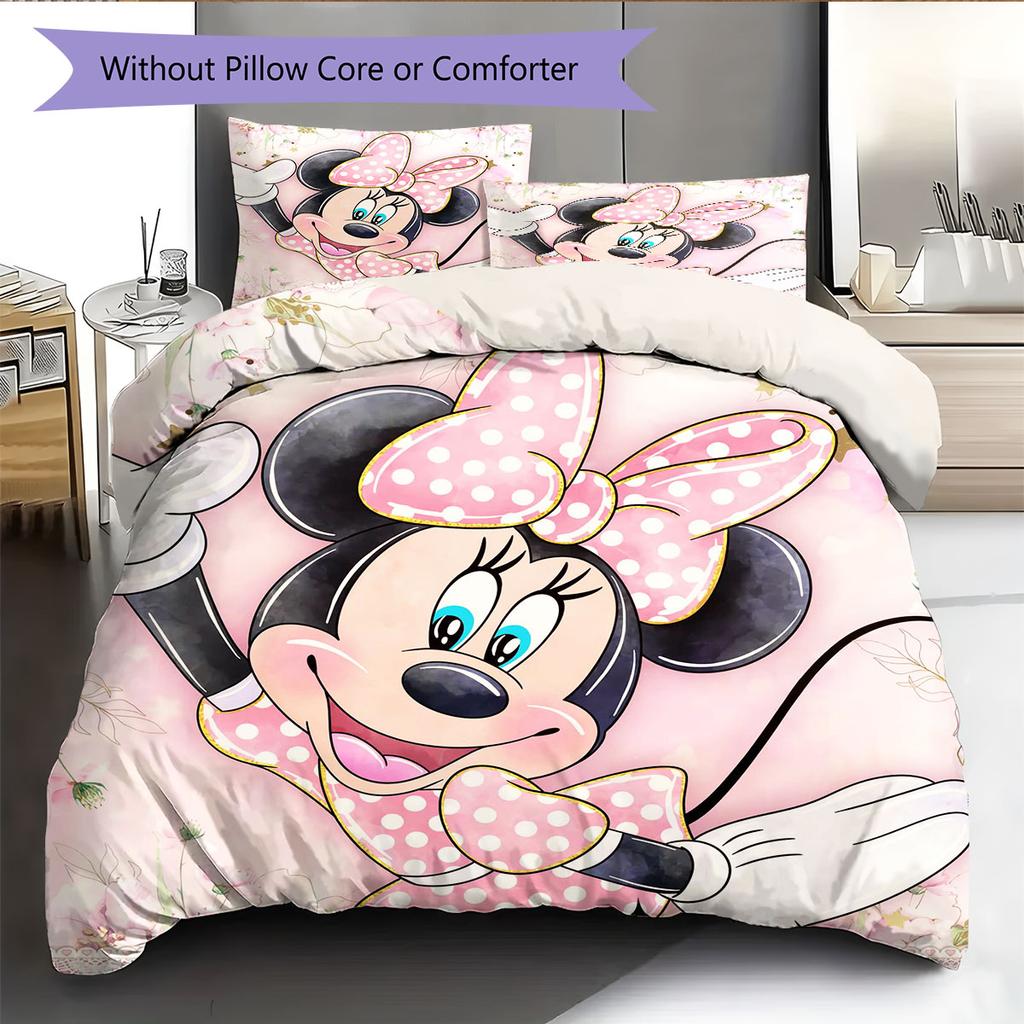 Vintage-style Distressed Mickey Mouse Emoji Print Bedding Set, A Warm and Comfortable Choice for Decorating A Child's Bedroom.