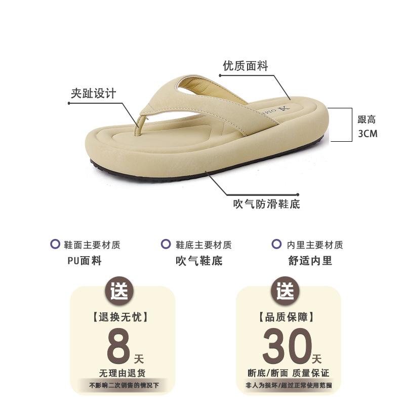 Height-increasing thick-soled flip-flops women's simple and comfortable summer wear new sandals